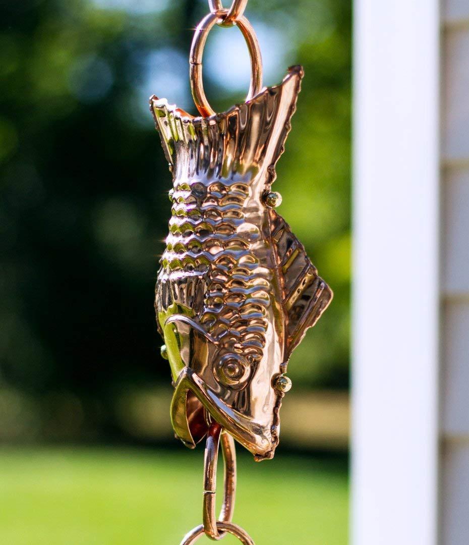 Fish Pure Copper 8.5 ft. Rain Chain