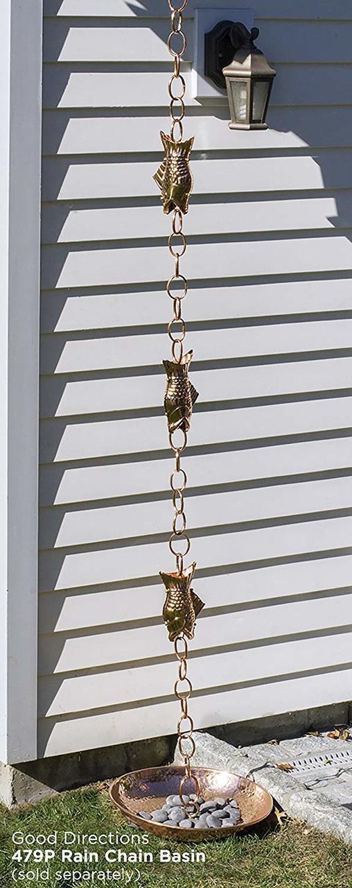 Fish Pure Copper 8.5 ft. Rain Chain