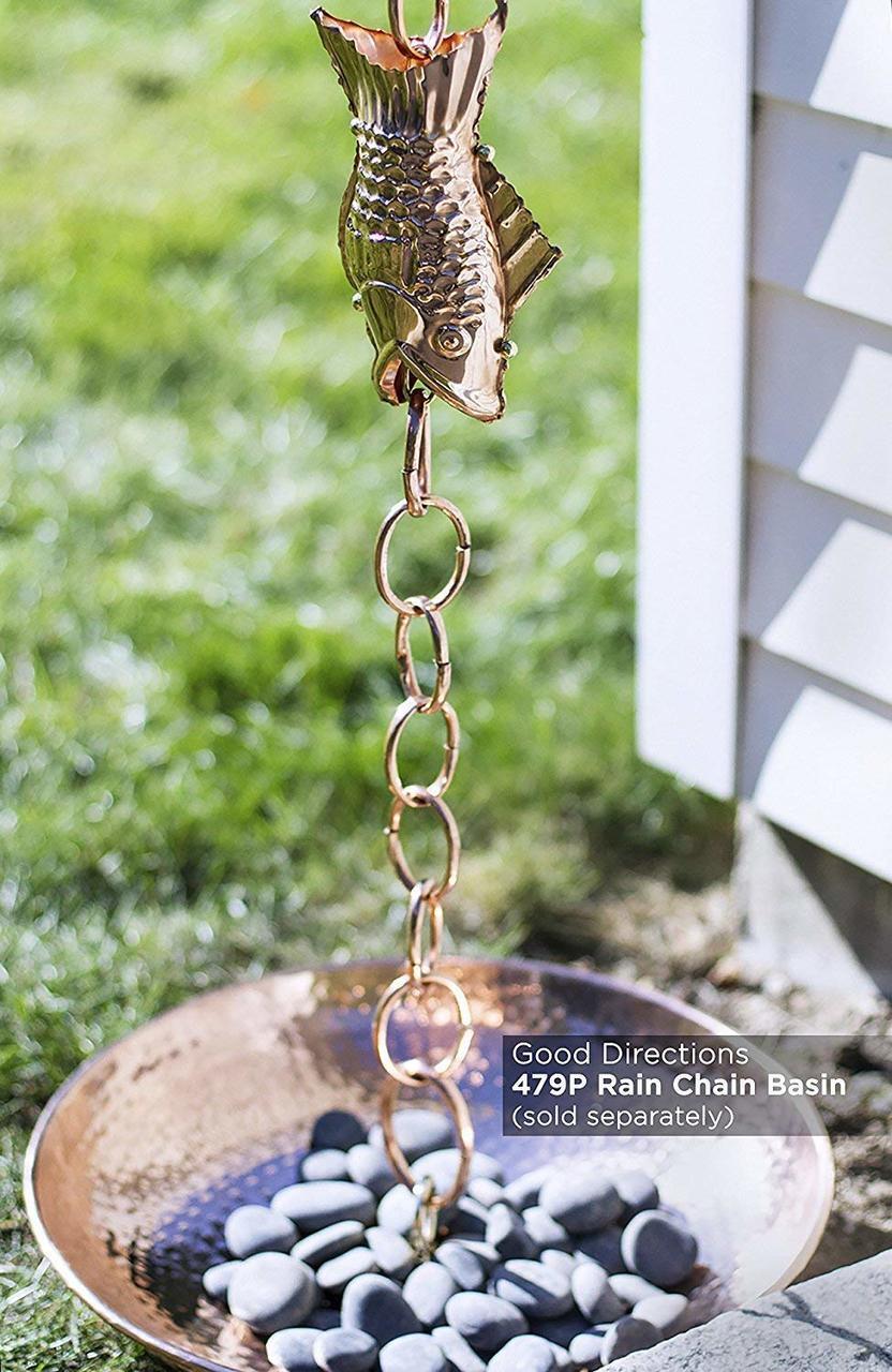Fish Pure Copper 8.5 ft. Rain Chain