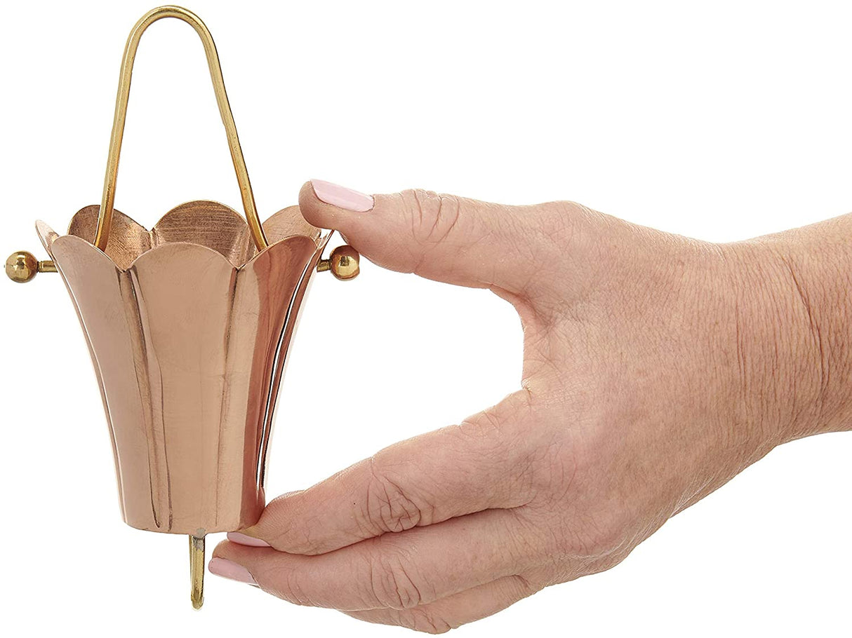 Fluted Flower Pure Copper 8.5 ft. Rain Chain