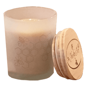 Frosted Bee Glass Candle