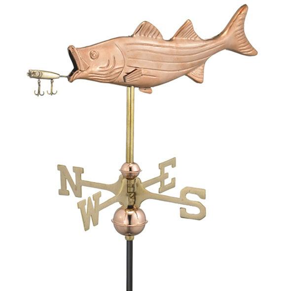 Cottage-Size Bass with Lure Weathervane
