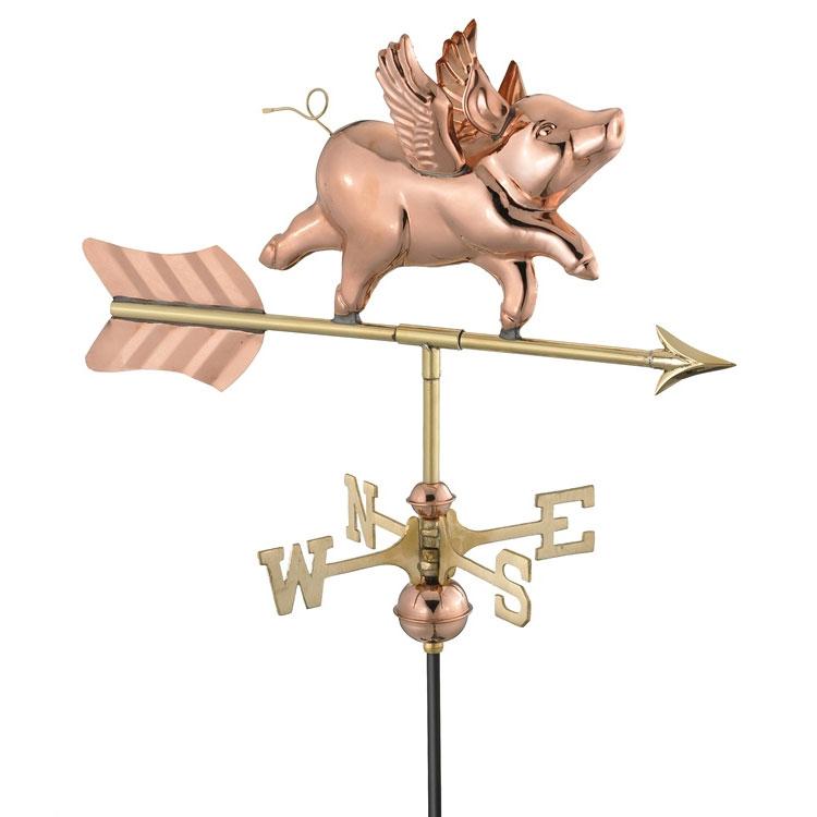 Cottage-Size Flying Pig Weathervane