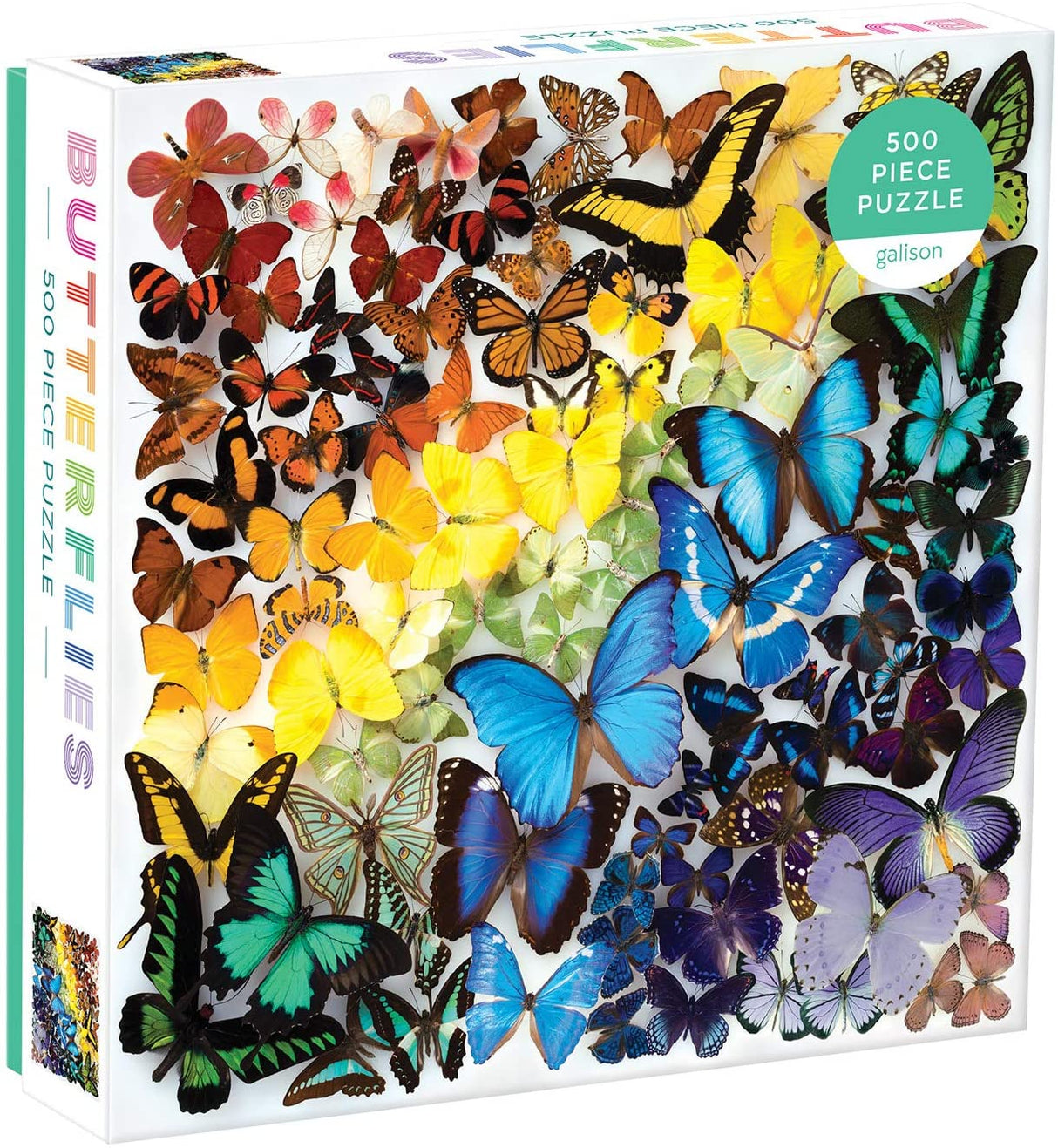 Galison Rainbow Butterflies Puzzle, 500 Pieces