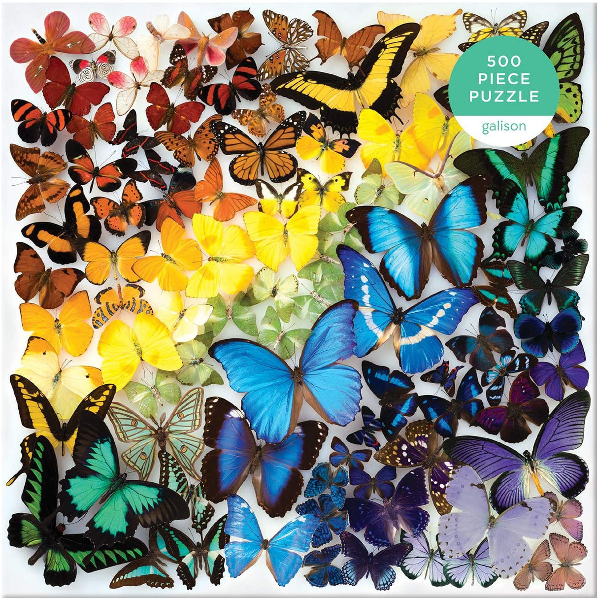 Galison Rainbow Butterflies Puzzle, 500 Pieces