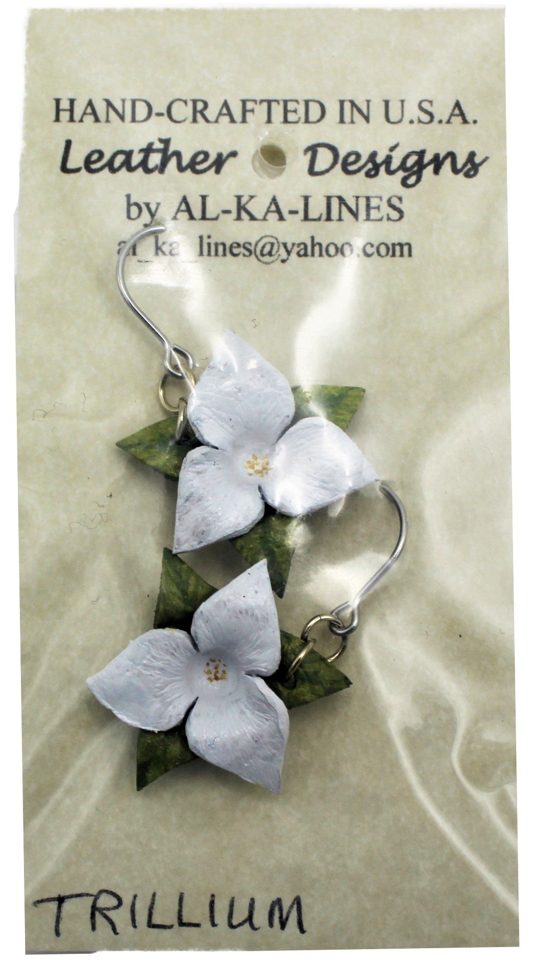 Hand-Crafted Leather Trillium Earrings