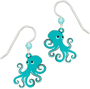 Handmade Aqua Octopus Earrings