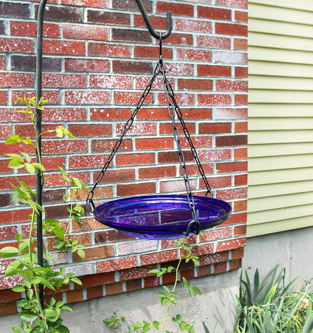 Hanging Cobalt Blue Crackle Bowl (Store Pickup Only)