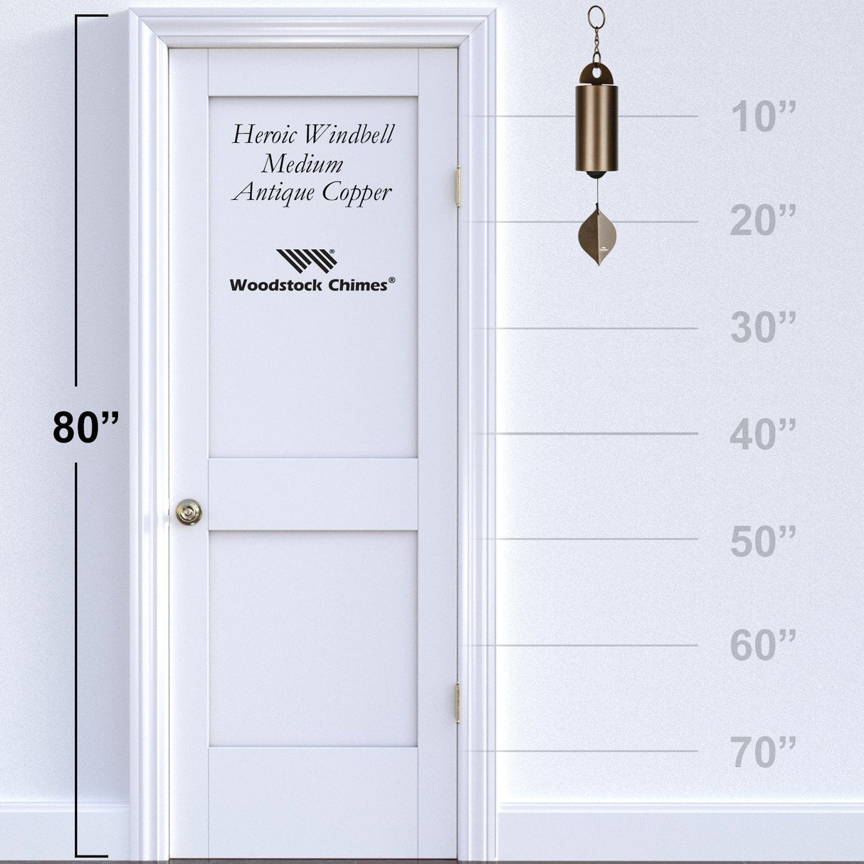 Heroic Windbell, Medium, Antique Copper