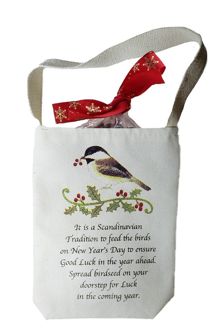 Holiday Good Luck Gift Chickadee w/ Bird Seed