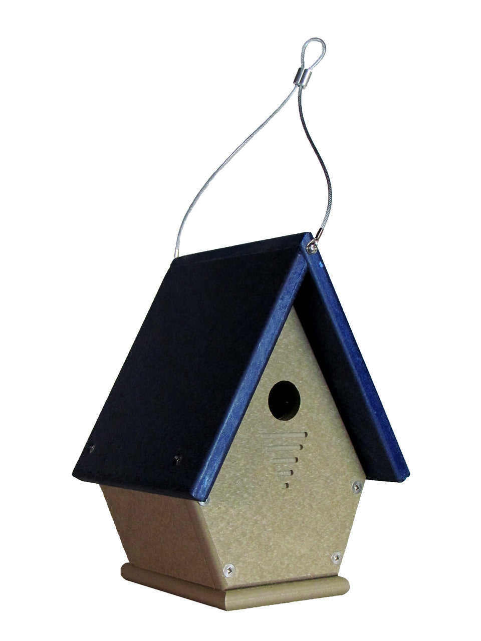 JCs Wildlife Wren, Chickadee, and Warbler Chateau Birdhouse, Tan/Blue
