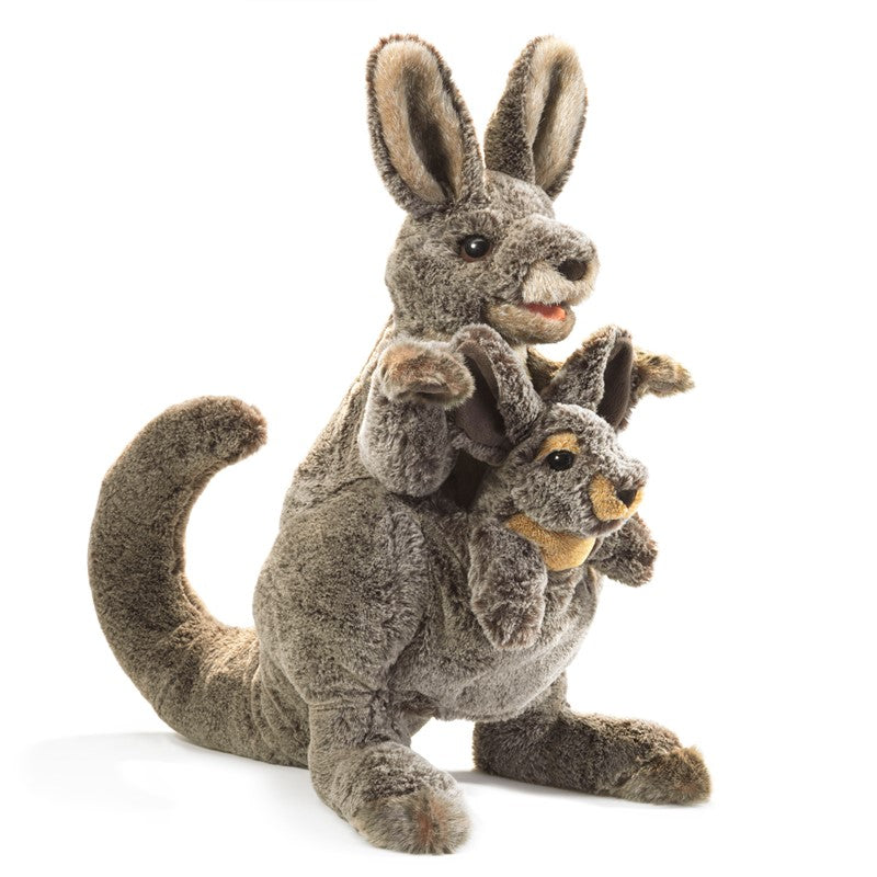 Kangaroo with Joey Hand Puppet