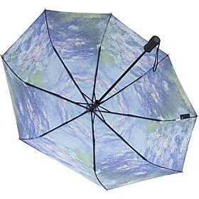 Monet's "Water Lilies" Reverse Close Folding Umbrella