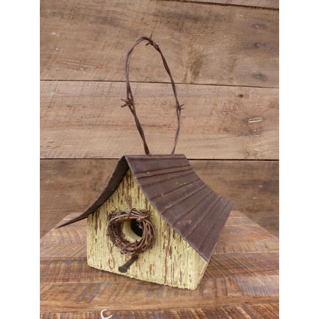 Recycled Barnboard & Metal Wren House