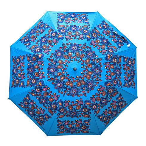 Norval Morrisseau Flowers and Birds Artist Collapsible Umbrella