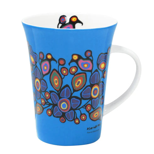 Norval Morrisseau Flowers and Birds Porcelain Mug