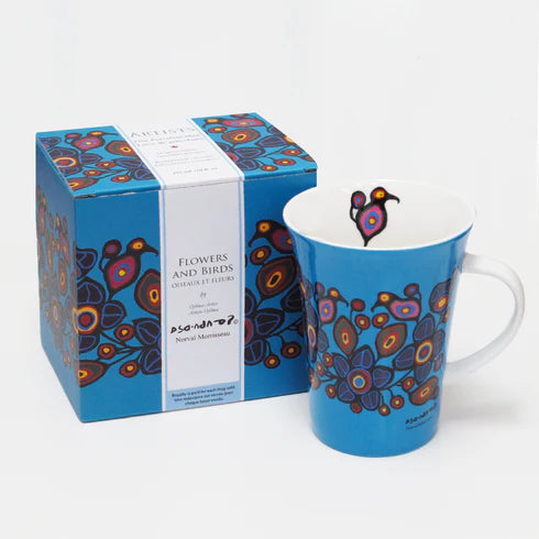 Norval Morrisseau Flowers and Birds Porcelain Mug