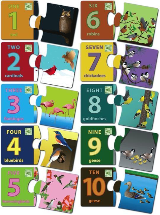 Numbers: 10 x 2pc Bird Puzzles