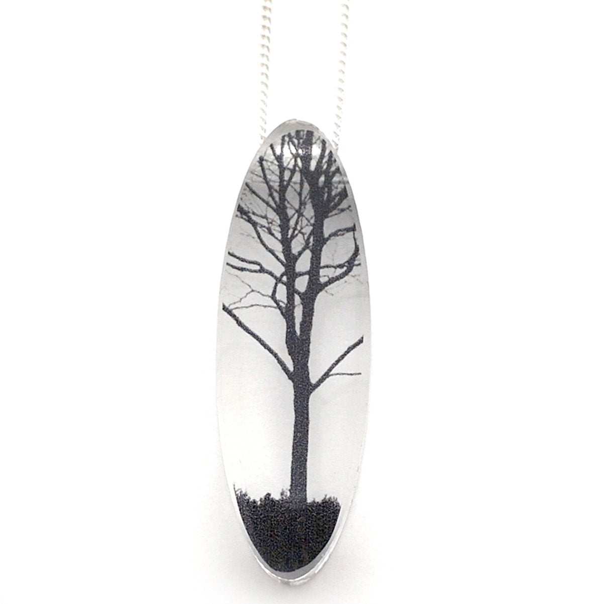 Oval City Tree Pendant
