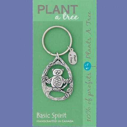 Owl Plant A Tree Contribution Keychain