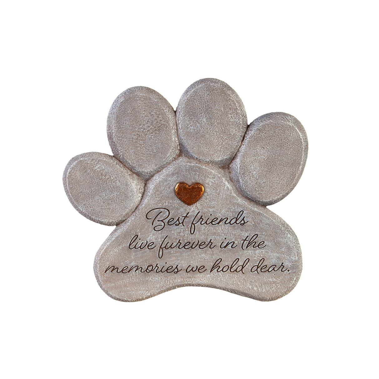 Paw Shaped Pet Memorial Garden Stone, 11 Inch