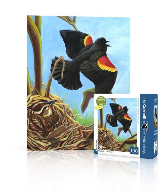 Red-winged Blackbird Mini 100 Piece Jigsaw Puzzle