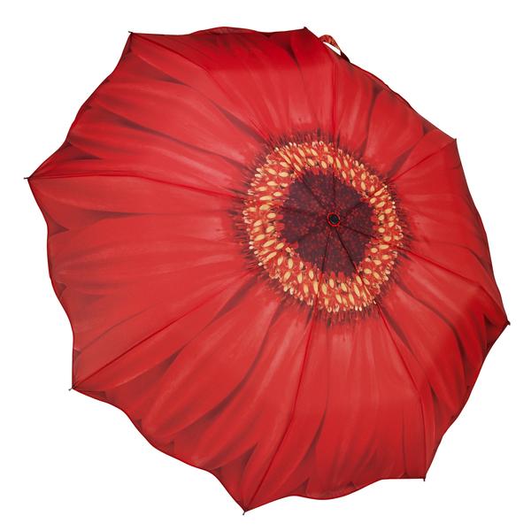 Red Daisy Reverse Close Folding Umbrella