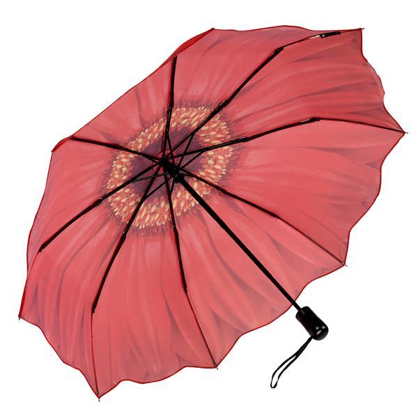 Red Daisy Reverse Close Folding Umbrella