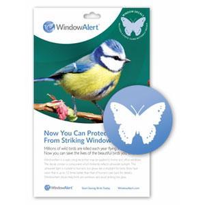 Window Alert Butterfly Transparent Bird Strike Deterrent, 4PK