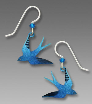 Sapphire Flying Swallow Earrings