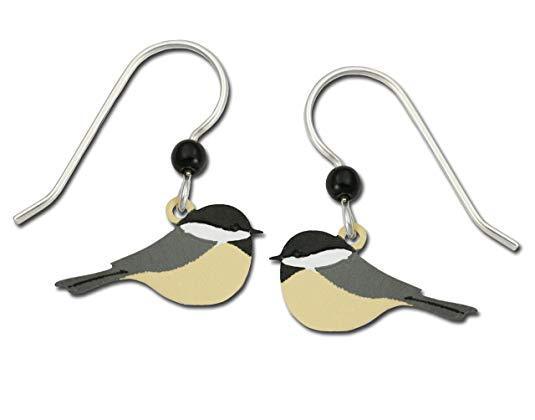 Sienna Sky Black Capped Chickadee Song Bird Hand Painted Earrings
