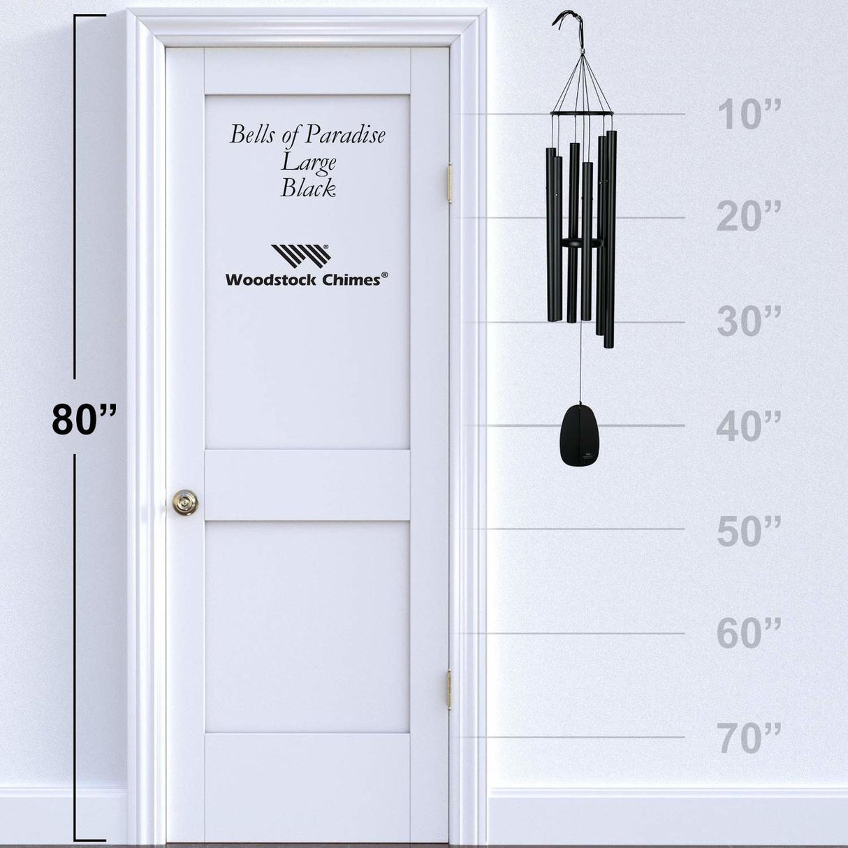 Signature Collection Large Bells of Paradise Chime, Black