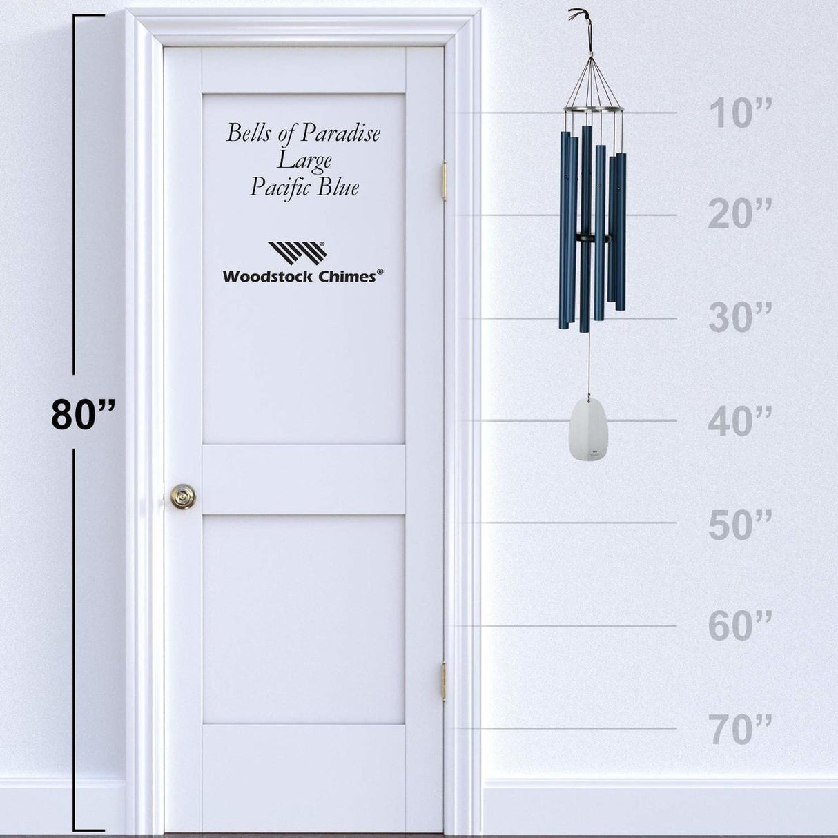 Signature Collection, Large Bells of Paradise Chime, Pacific Blue