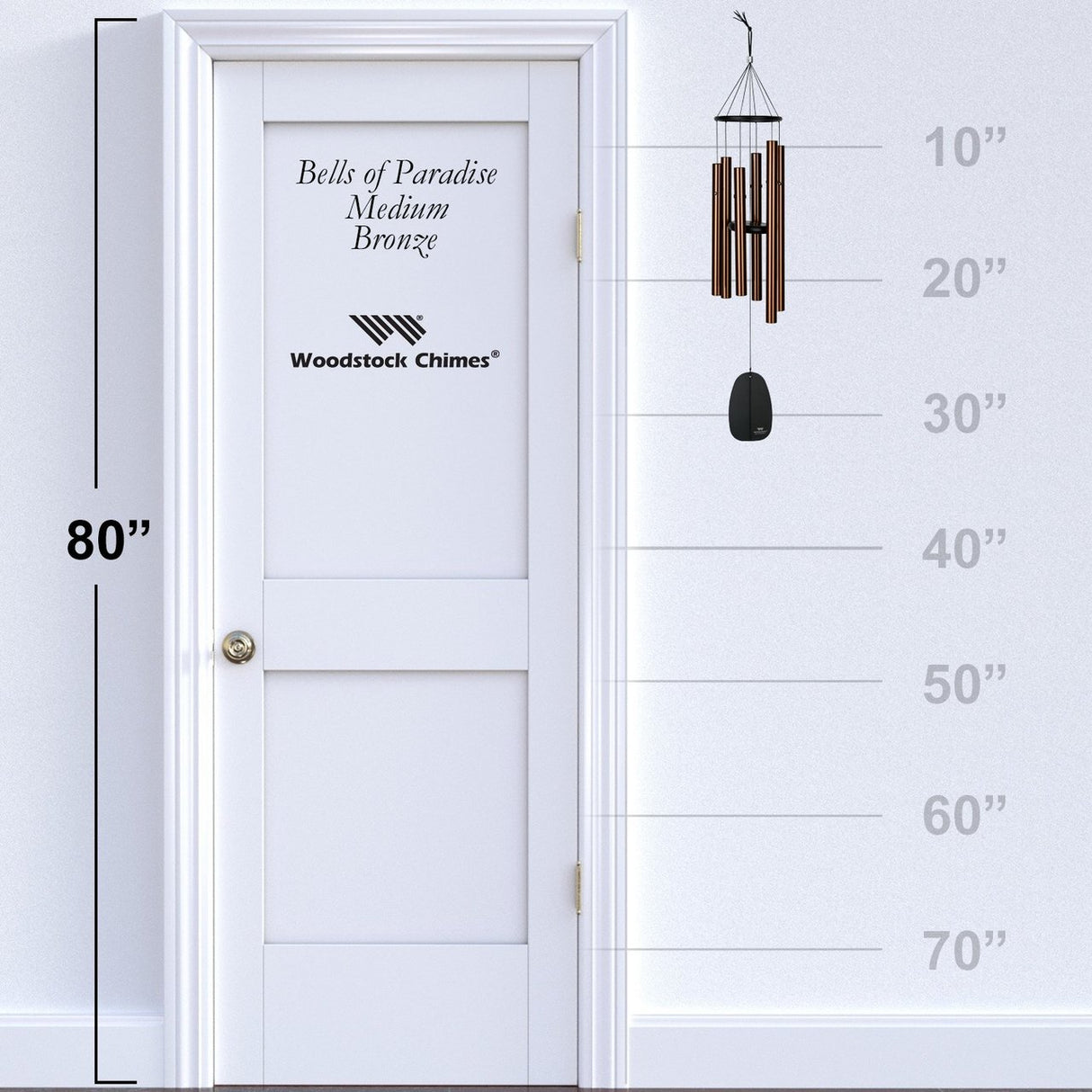 Signature Collection Medium Bells of Paradise Chime, Bronze