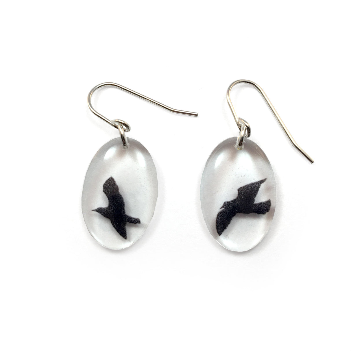 Small Oval Bird Earrings