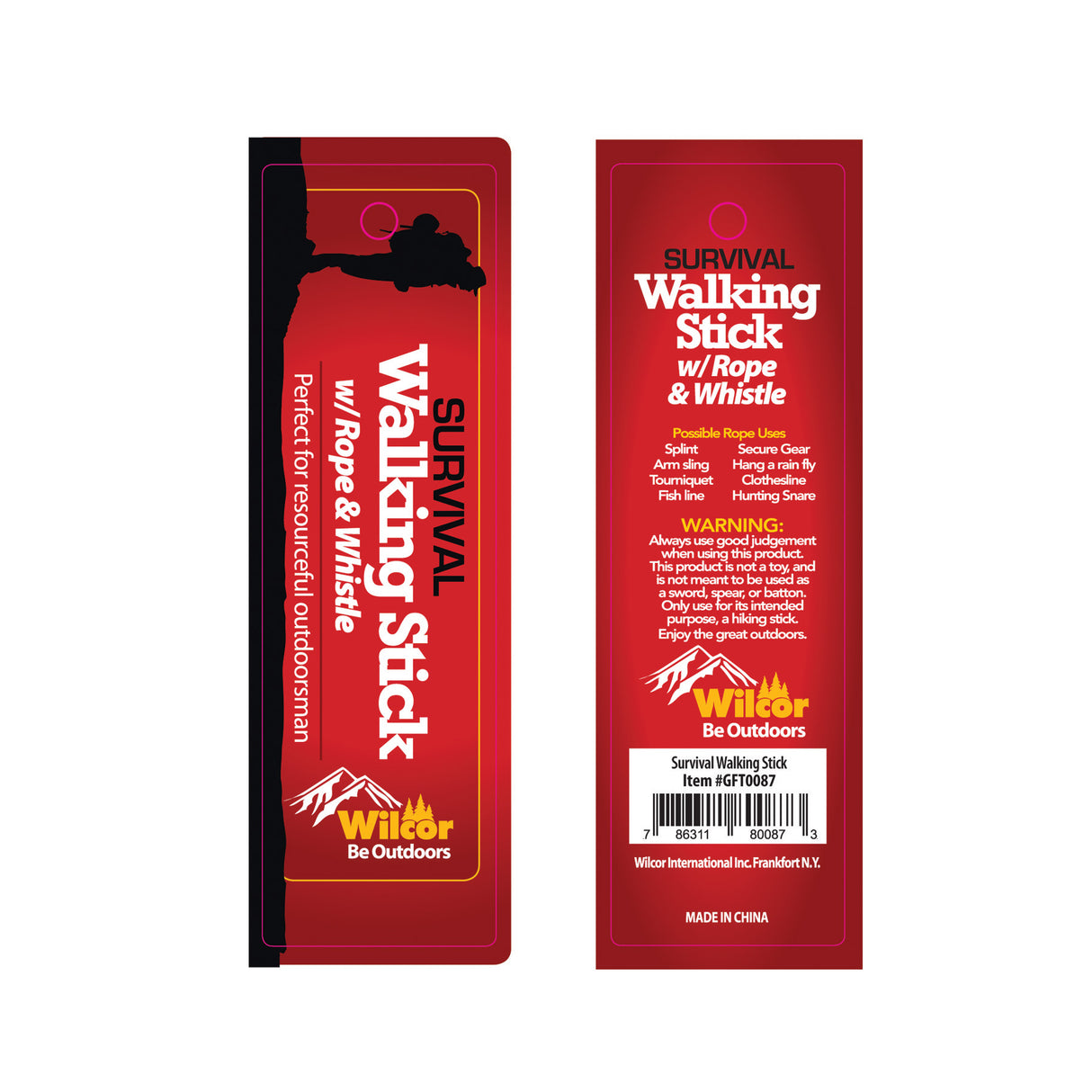 Survival Walk Stick With Rope and Whistle