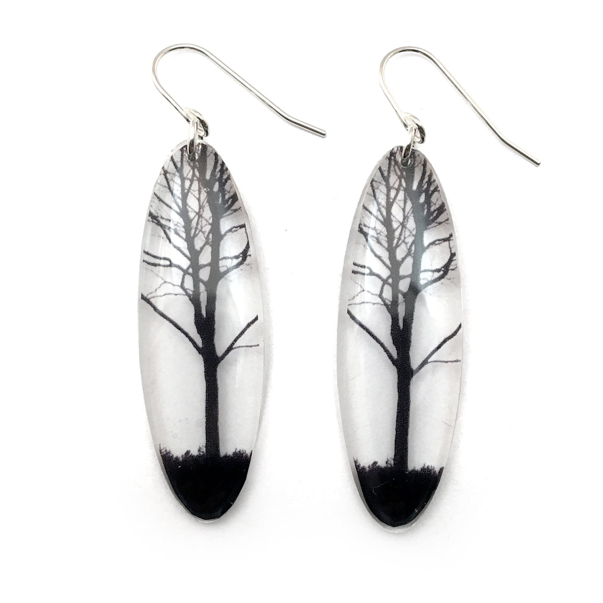 Tall Oval City Tree Earrings