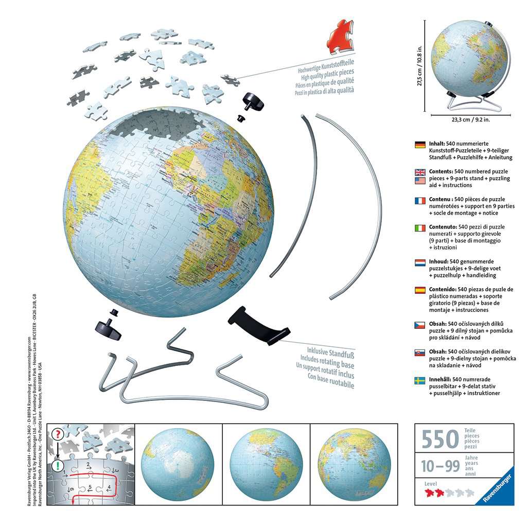 The Earth 540pc 3D Puzzle
