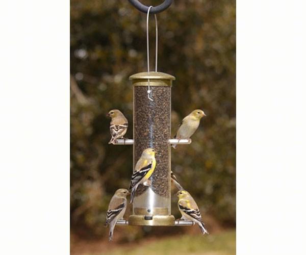 Thistle Tube Small Antique Brass Quick Clean Base Feeder