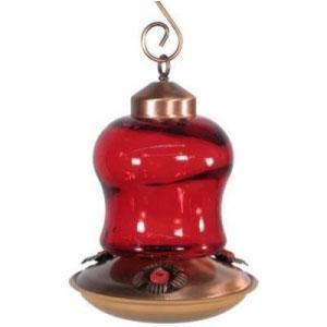 Woodlink Coppertop Ruby Glass Hummingbird Feeder