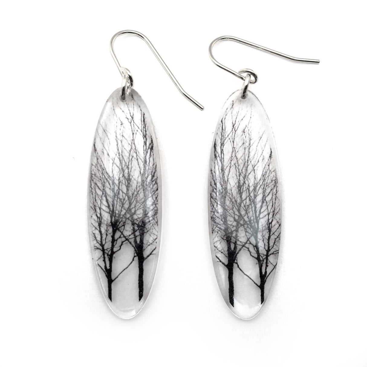 Tall Oval Tree Earrings