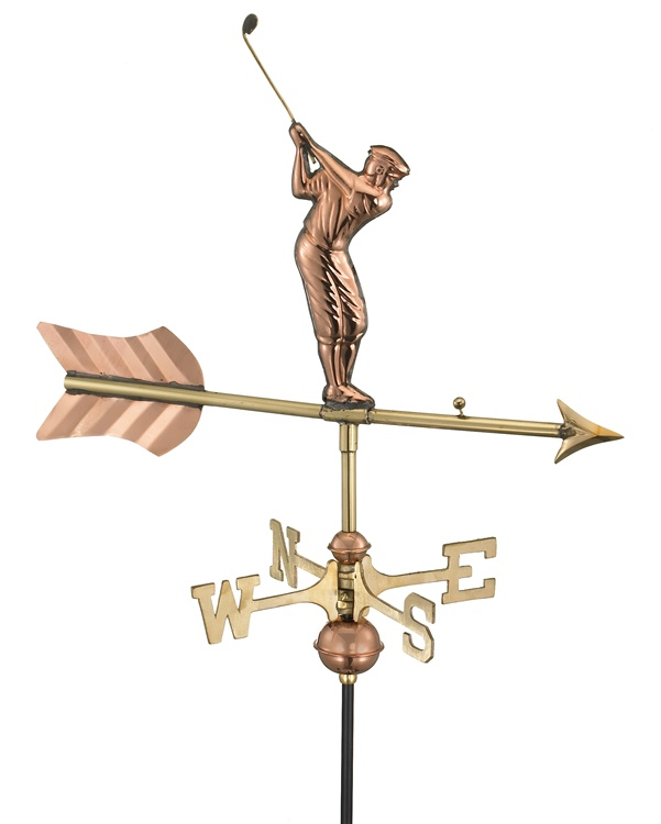 Cottage-Size Golfer Weathervane, Polished