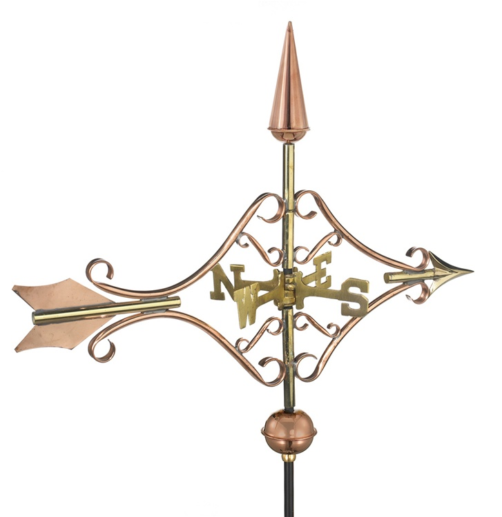 Cottage-Size Victorian Arrow Weathervane, Polished