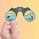 Binoculars Birdwatching Vinyl Sticker