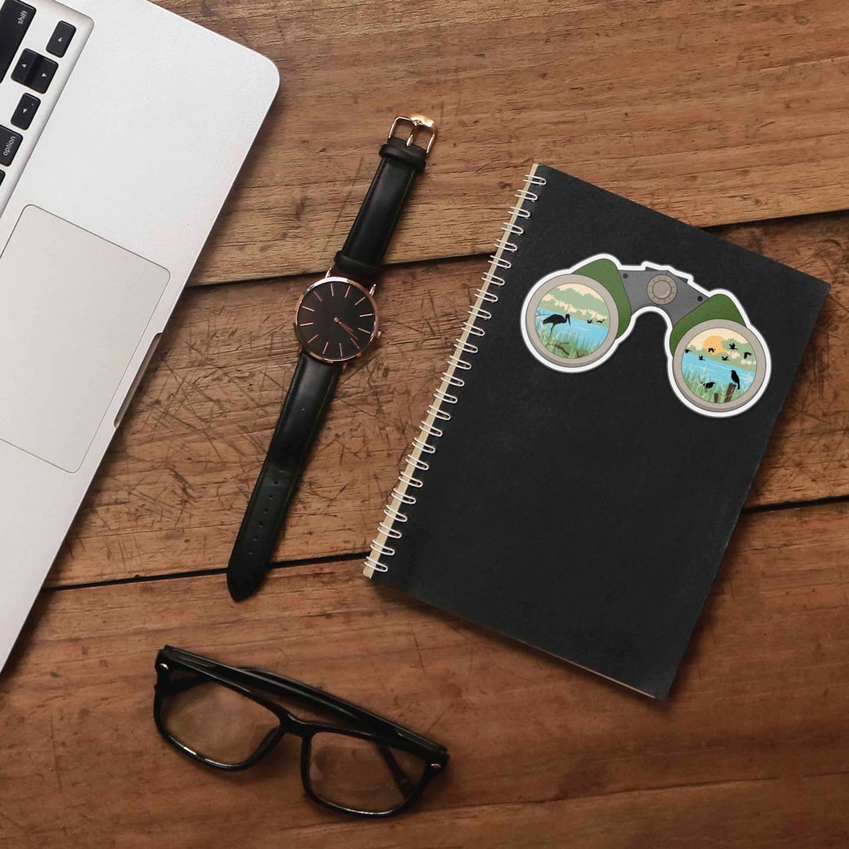 Binoculars Birdwatching Vinyl Sticker