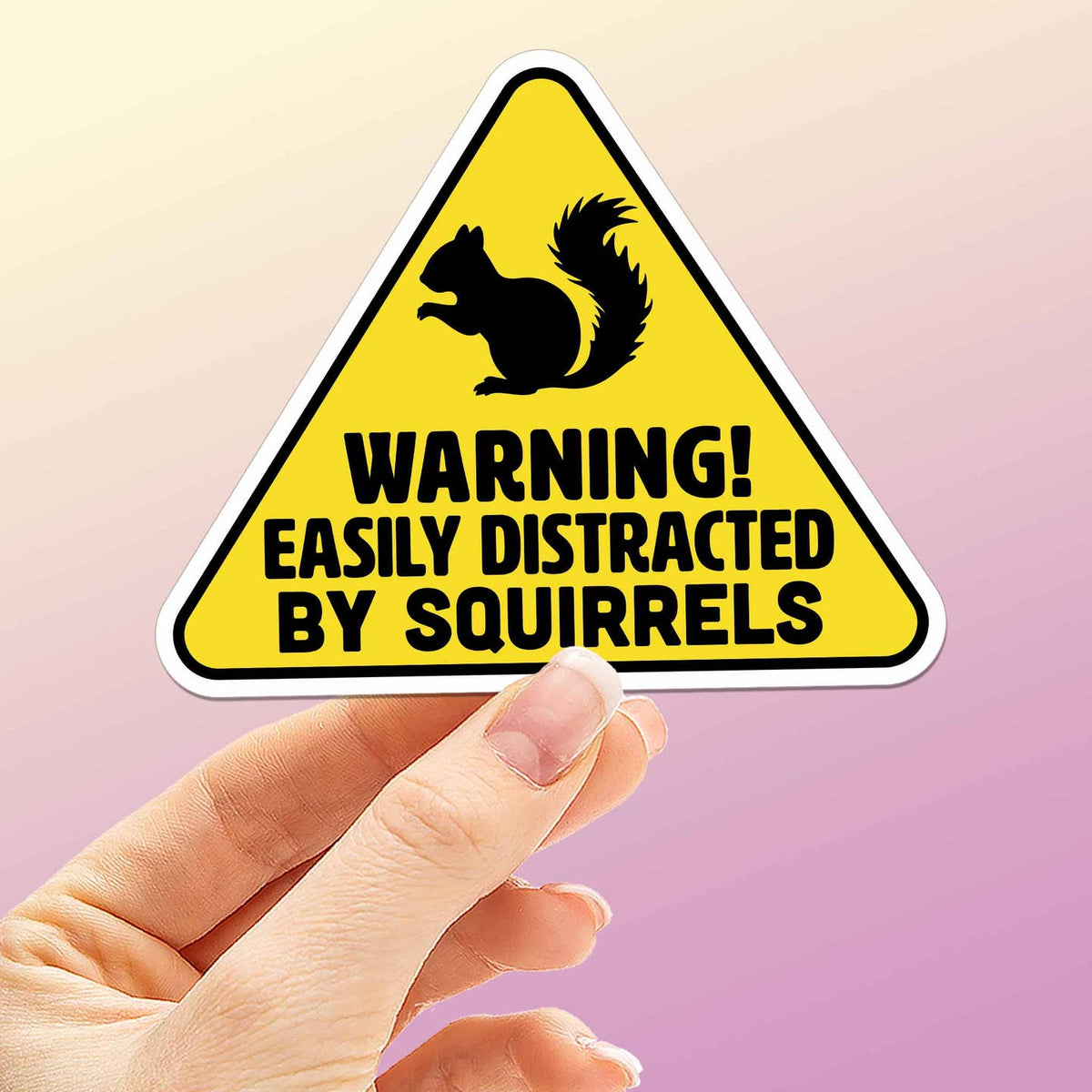 Easily Distracted by Squirrels Vinyl Sticker