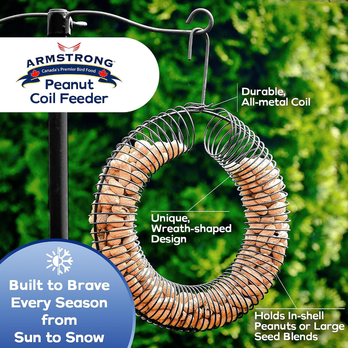 Armstrong Wreath-Shaped Peanut Coil Feeder, Black