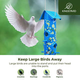 Artwork Metal Tube Bird Feeder, Blue