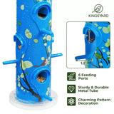 Artwork Metal Tube Bird Feeder, Blue