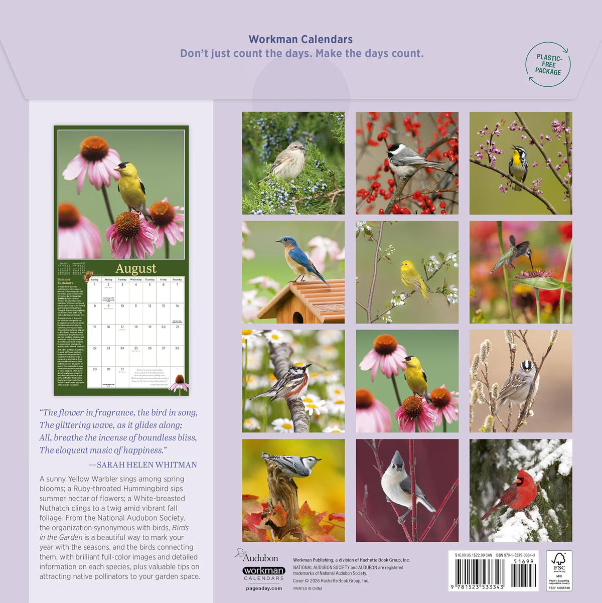Audubon Birds in the Garden Wall Calendar 2027